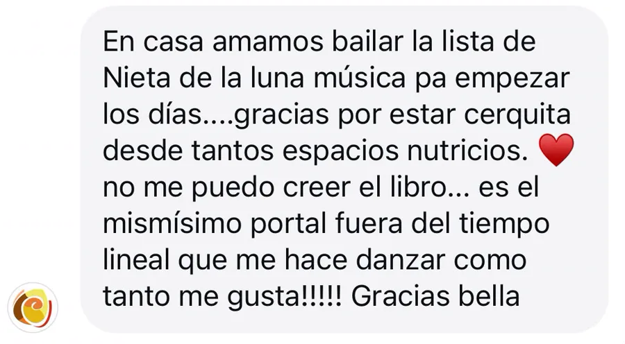 Mensaje de una lectora sobre el libro