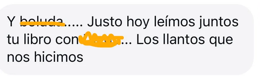 Mensaje de una lectora sobre el libro