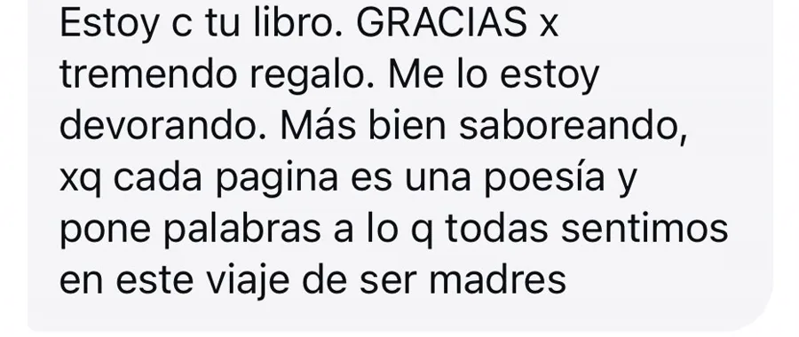 Mensaje de una lectora sobre el libro