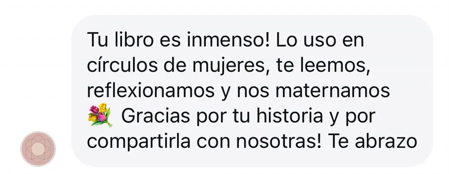Mensaje de una lectora sobre el libro