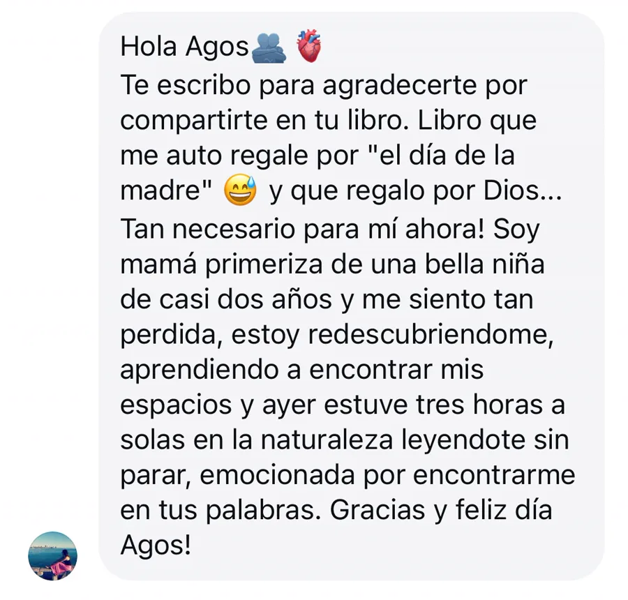 Mensaje de una lectora sobre el libro