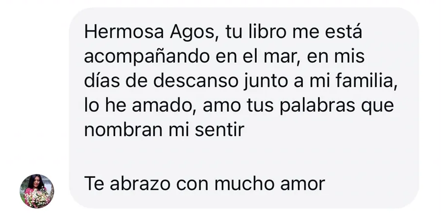 Mensaje de una lectora sobre el libro